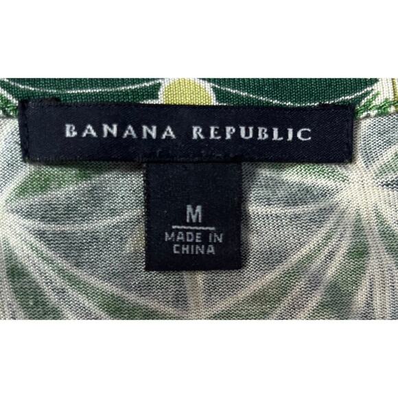 Banana Republic Wrap Dress Size Medium Silk Green Long Sleeve Vintage Y2k Artsy - Picture 3 of 9